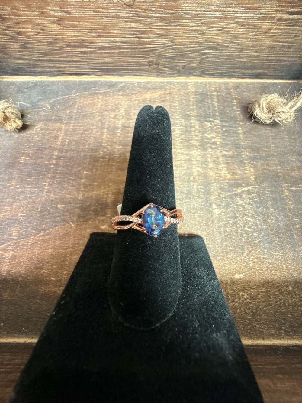 Bomb Party Oval Lab Alexandrite Infinity Twisted Ring with Side Stone Accents in